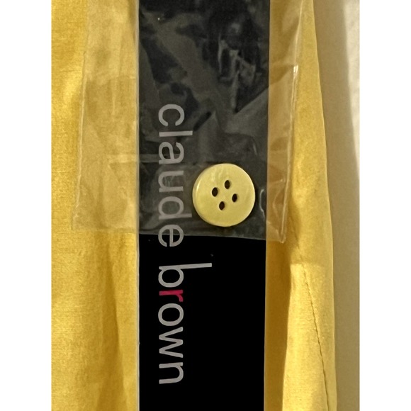 Claude Brown Yellow Short Sleeve Summer Top Size 12 - Picture 4 of 8